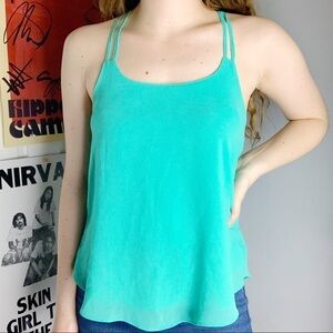 Mine Teal Cross Back Tank Top